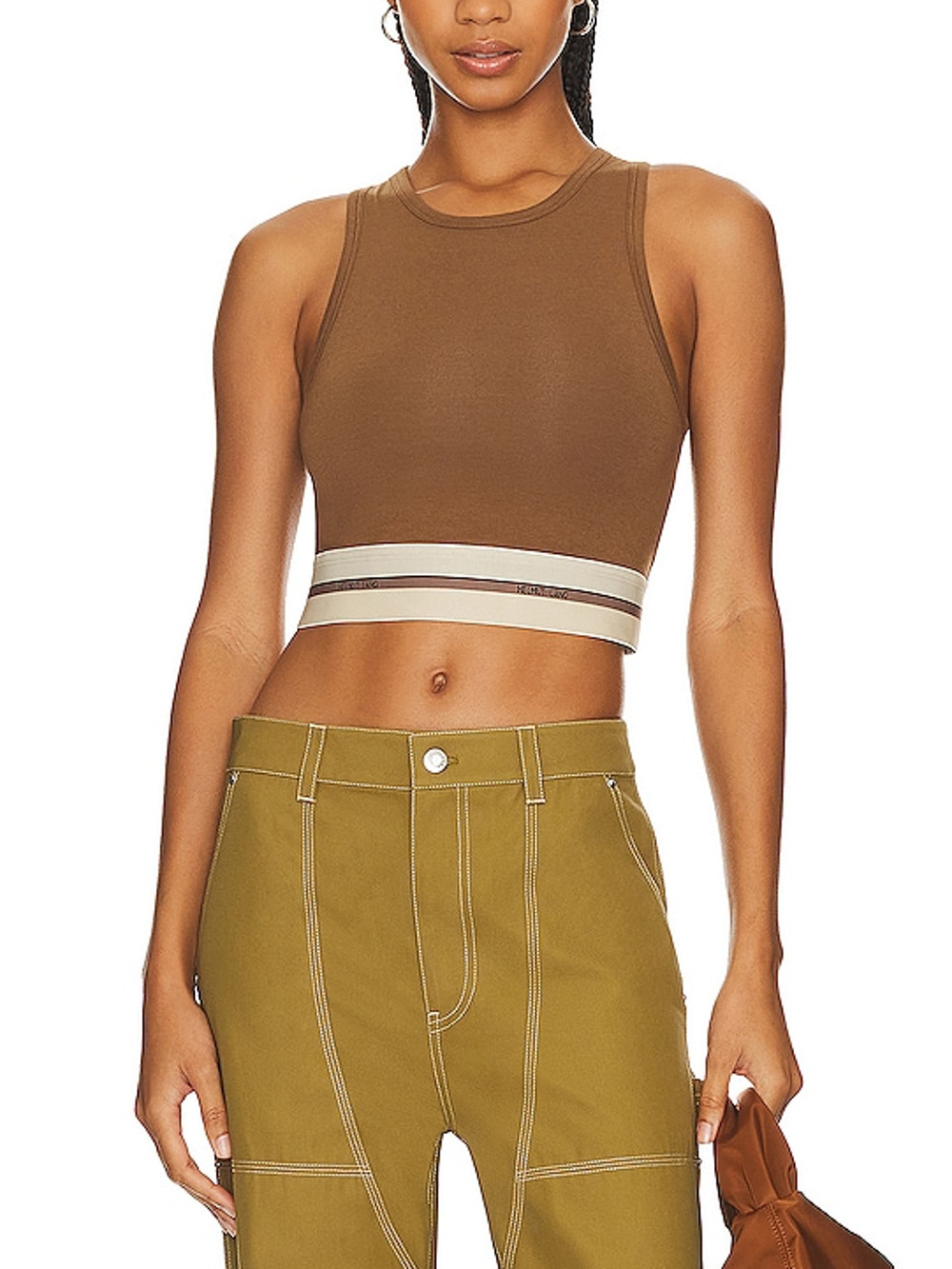Helmut Lang Cropped Cigar Logo Hem Tank Top Size S